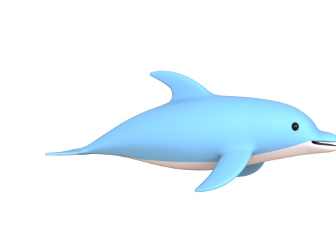 Cartoon Dolphin 01 Rigged 3Dモデル
