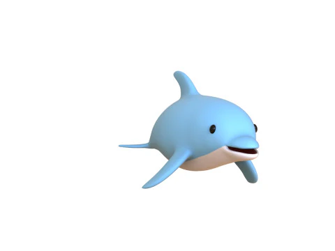 Cartoon Dolphin 01 Rigged 3D Model