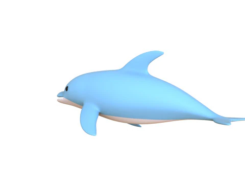 Cartoon Dolphin 01 Rigged 3D Model