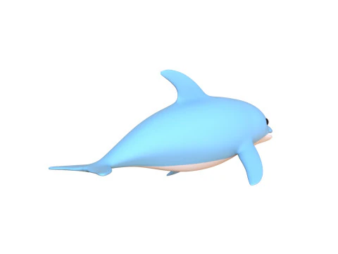 Cartoon Dolphin 01 Rigged 3D Model