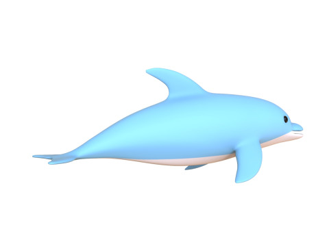 Cartoon Dolphin 01 Rigged 3Dモデル