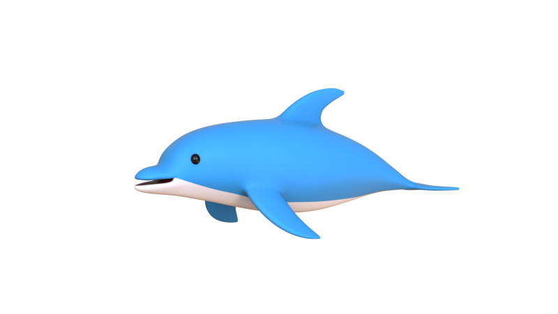 Cartoon Dolphin 02 Rigged 3D Модель .c4d .max .obj .3ds .fbx .stl .blend