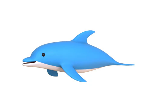 漫画のイルカ 02 装備 3Dモデル