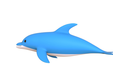 Cartoon Dolphin 02 Rigged 3D Модель