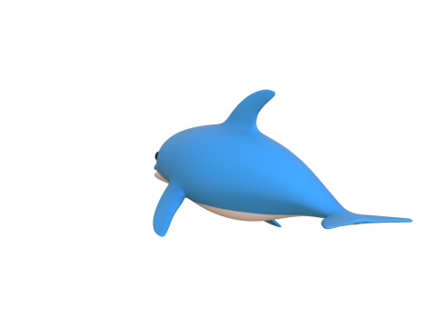 Cartoon Dolphin 02 Rigged 3D Модель