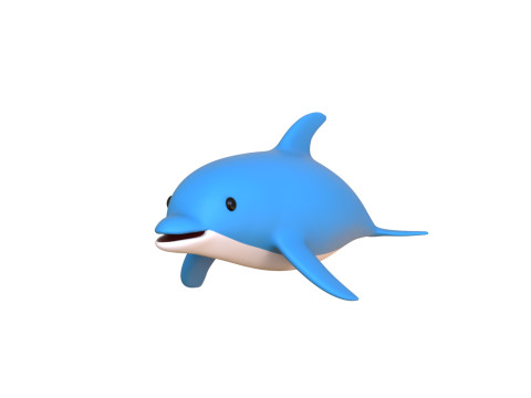 Cartoon Dolphin 02 Rigged 3D Модель