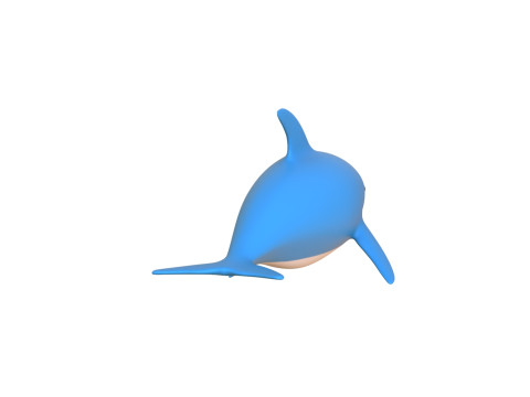 Cartoon Dolphin 02 Rigged 3D Модель