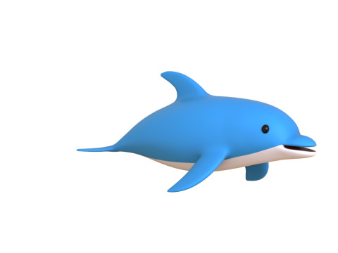 Cartoon Dolphin 02 Rigged 3D Модель
