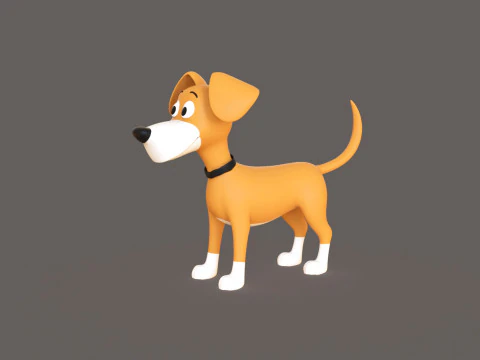 Cartoon Dog Stylized Cute 3D Model