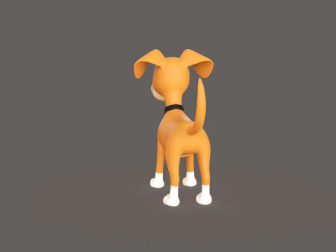 Cartoon Dog Stylized Cute 3D Model