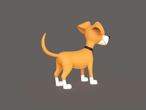 Cartoon Dog Stylized Cute 3D Model