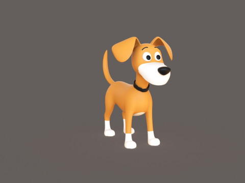 Cartoon Dog Stylized Cute Modello 3D