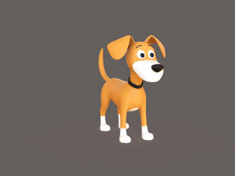Cartoon Dog Stylized Cute 3D Model