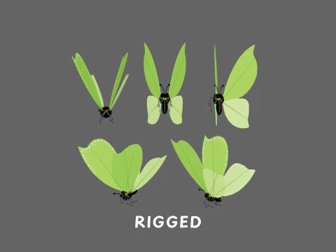 Butterfly Wing Flapping 01 Animated For Game 3D Model