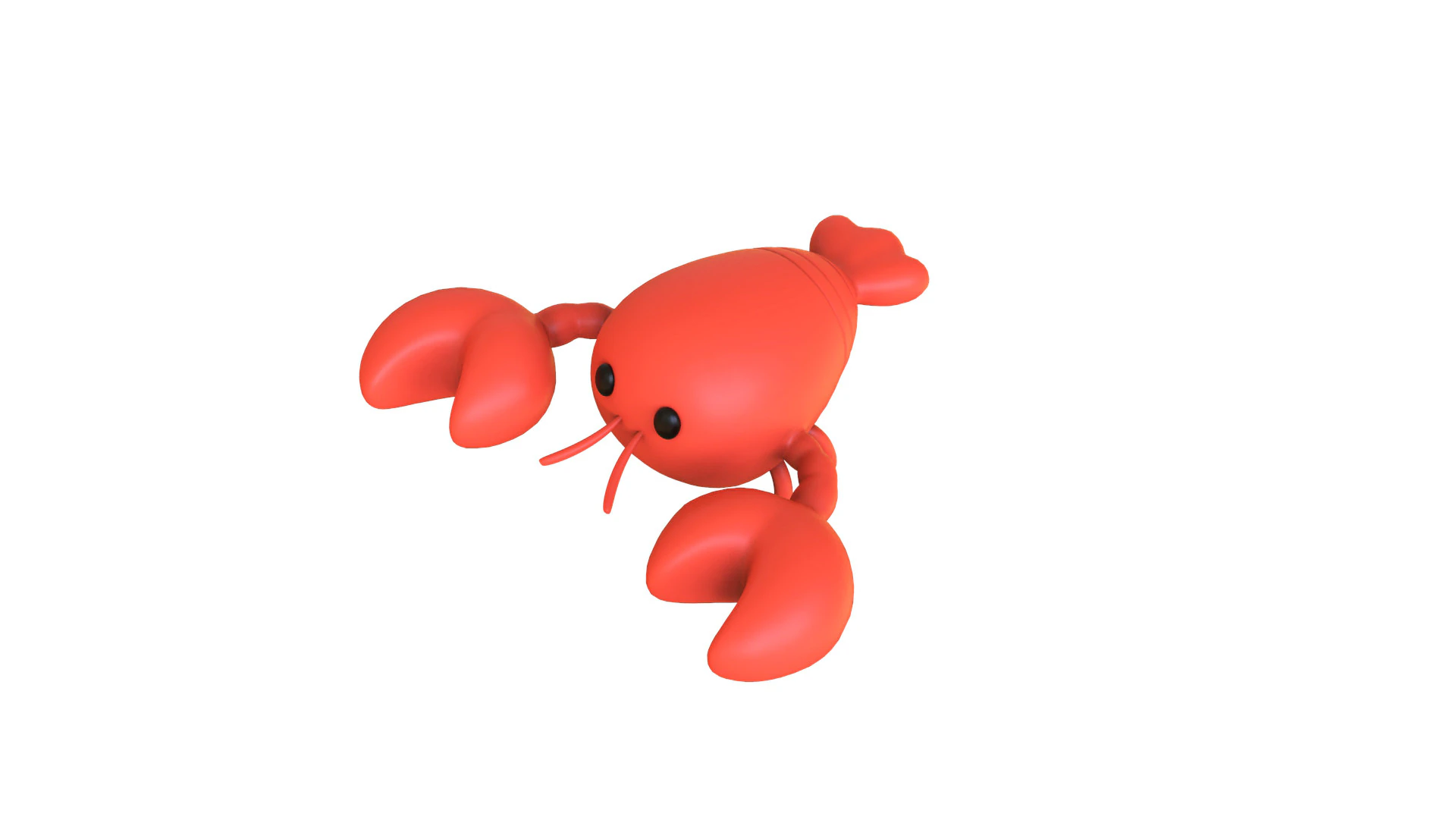 Low Poly - Cartoon Shrimp Rigged 3D Model .c4d .max .obj .3ds .fbx .stl .blend