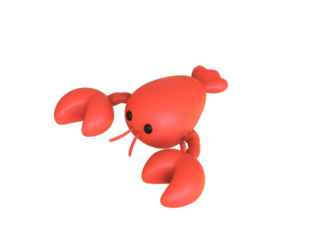 Low Poly - Cartoon Shrimp Rigged 3Dモデル