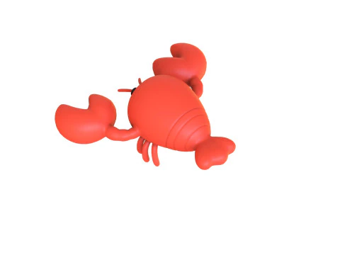 Low Poly - Cartoon Shrimp Rigged 3D Model