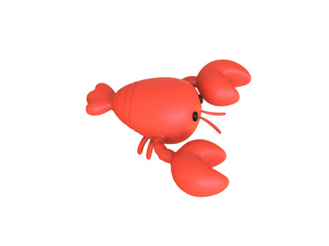 Low Poly - Cartoon Shrimp Rigged 3D मॉडल