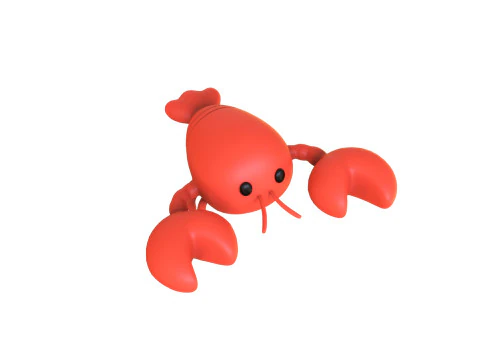 Low Poly - Cartoon Shrimp Rigged 3D Model