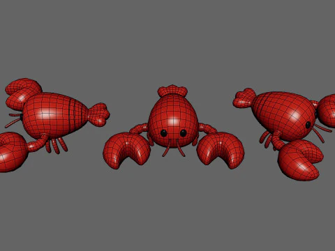 Low Poly - Cartoon Shrimp Rigged 3D Model