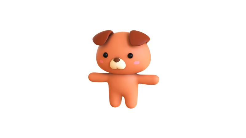 Chubby Bear Animated for Games Model 3D .c4d .max .obj .3ds .fbx .stl .blend 