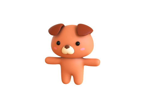 Chubby Bear Animated for Games Model 3D