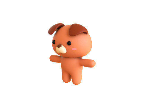 Chubby Bear Animated for Games Model 3D