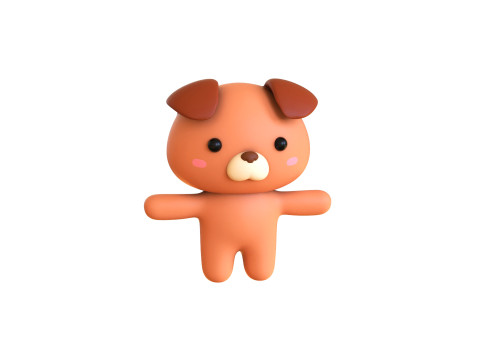 Chubby Bear Animated for Games Model 3D