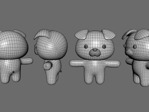 Chubby Bear Animated for Games 3D Model
