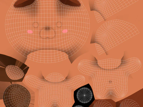 Chubby Bear Animated for Games 3D Model
