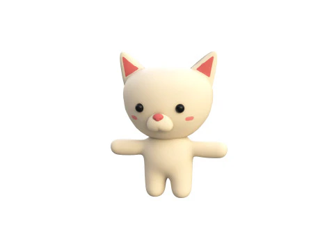 ゲーム用にアニメーション化されたぽっちゃり猫 3Dモデル