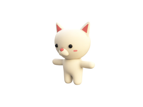 Chubby Cat Animated for Games Modelo 3D