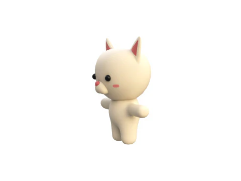 Chubby Cat Animated for Games 3D Model