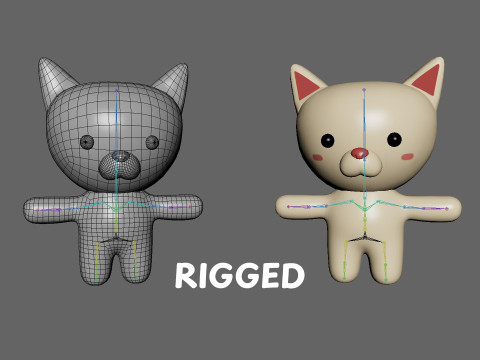 Chubby Cat Animated for Games Modelo 3D