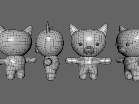 Chubby Cat Animated for Games 3D Model