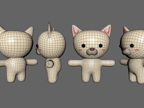 Chubby Cat Animated for Games 3D Model