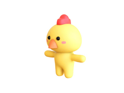 Chubby Chicken Animated for Games 3D Model