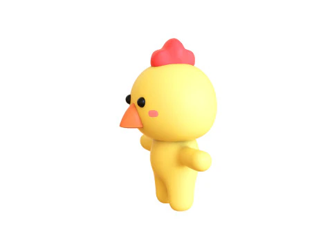 Chubby Chicken Animated for Games 3D Model