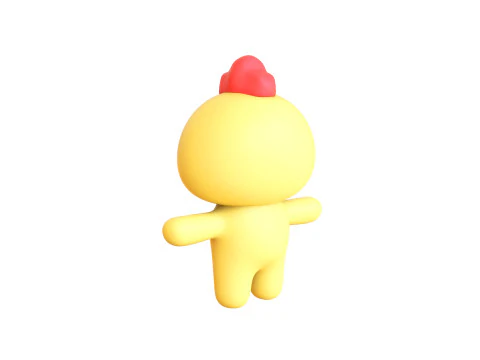 Chubby Chicken Animated for Games 3D Model