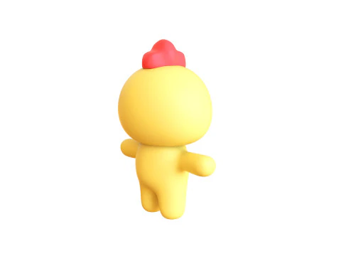 Chubby Chicken Animated for Games 3D Model