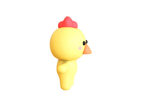 Chubby Chicken Animated for Games 3D Model