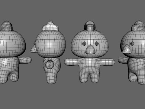 Chubby Chicken Animated for Games Modèle 3D