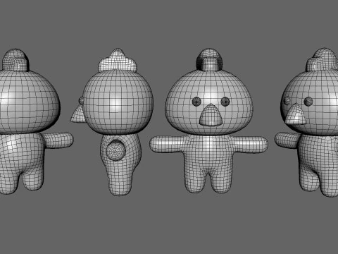 Chubby Chicken Animated for Games 3D Model