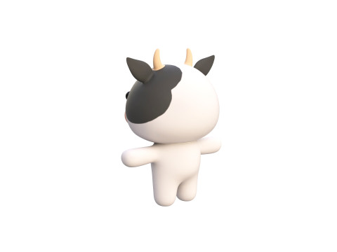 Chubby Cow Animated for Games 3D Model