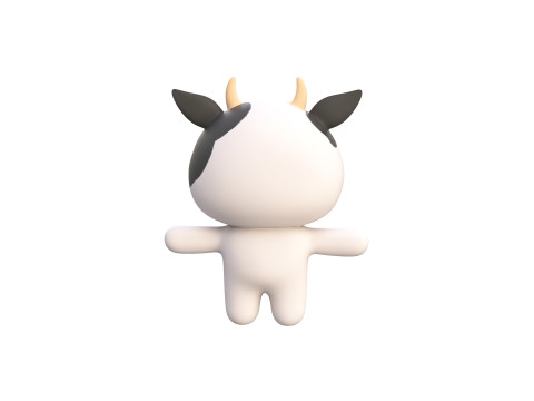 Chubby Cow Animated for Games 3D Model