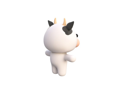 Chubby Cow Animated for Games 3D Model