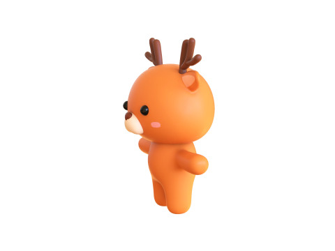 Chubby Deer Animated for Games 3D Model