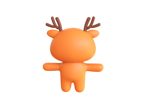 Chubby Deer Animated for Games 3D Model