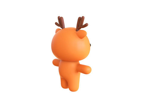 Chubby Deer Animated for Games 3D Model