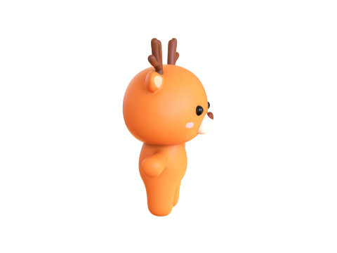 Chubby Deer Animated for Games 3D Model